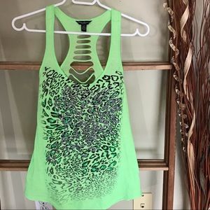 🔆Neon 80s tank top - cut out back - Small